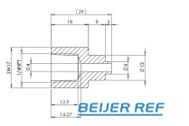 Spojka 1/4'-18 NPT x 12/6 mm pájecí